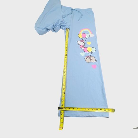 Sanrio Hello Kitty Pusheen Graphic Flare Leg Athleisure Lounge Pant Size XL Blue - Picture 6 of 9